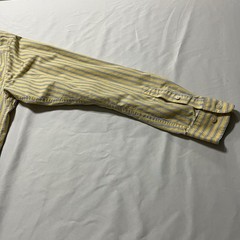 Eddie Bauer Long Sleeve Button Up Yellow Blue White Stripe Shirt Men’s Size M