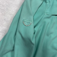 Magellan Fishing Shirt Mens 3XL Teal Houndstooth Aransas Pass Vented Wicking