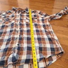 Frye Plaid Hutton Down Brown Black Cream Colored – Cotton XXL