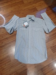 Wrangler Men’s Silver Edition LS Western Snap Shirt – Gray Print NEW Medium