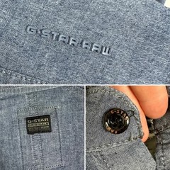 $190 Designer Rare G-STAR RAW Men’s 3D Blue Stretch Slim Button Shirt S,M