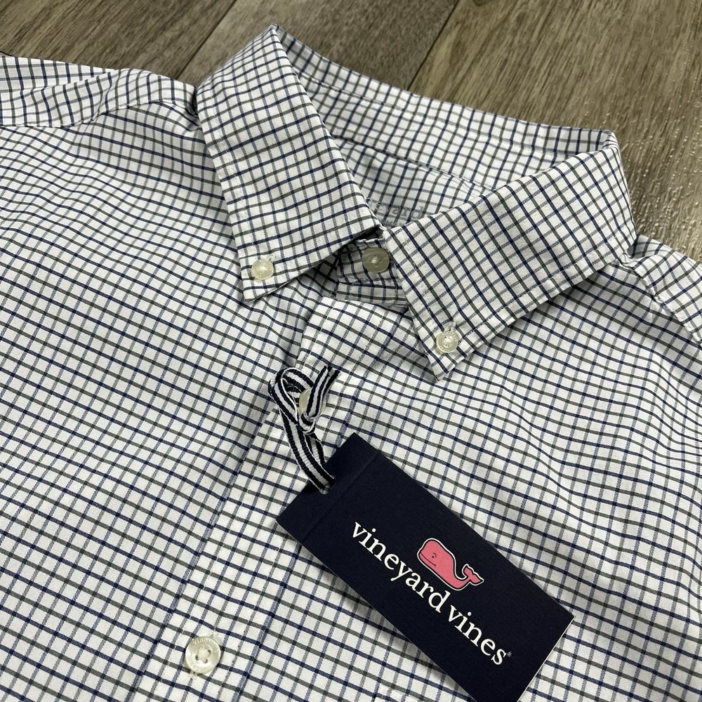 Vineyard Vines Performance Button-Down Shirt Gingham Check Size Medium $128
