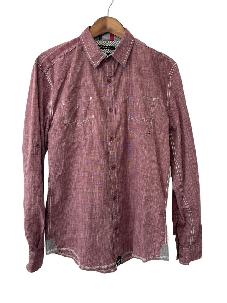 Men’s Raw Yarn Industries Button Down Shirt Contrast Stitching Western Size m