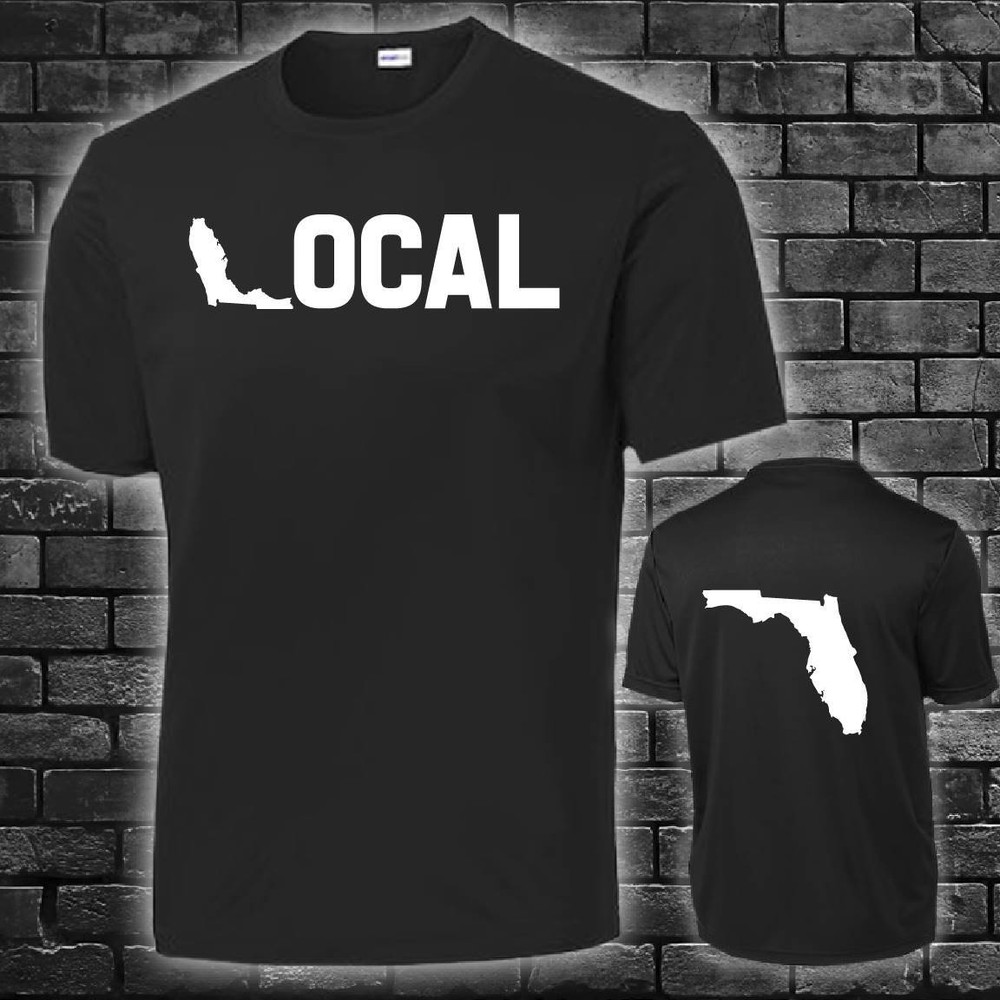 Local Florida State T-shirt plain black and white text adult men
