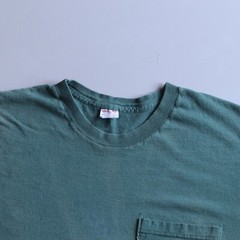 Green Blank Fruit of the Loom Pocket Tee T Shirt Sun Ghost Faded Distressed XXL