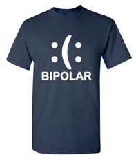 Bipolar Emoticon Sarcastic Humor Graphic Super Soft Ring Spun Funny T Shirt
