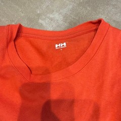 Helly Hansen Orange Crew Neck T-Shirt L Logo Cotton Active Wear