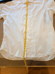 Robert Talbott Estate Classic Button Down, Men 17.5R, White W/ White Pinstripe