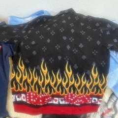 Scorpio USA Casino Vegas Shirt Men’s Medium Black Button Up Poker Dice bowling