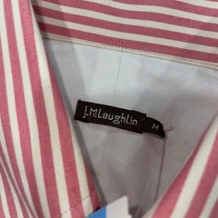 J. McLaughlin Button Down Shirt Men Medium Classic Blazer Stripe Long Sleeve NWT