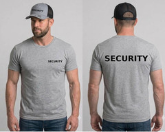 Security Guard Set Gildan T-Shirt & Yupoong Trucker Hat Staff Office Cap Tee