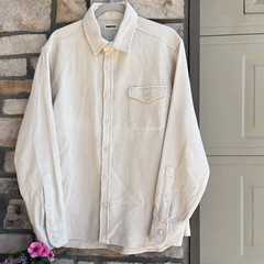 Taylor Stitch The Cash Shirt Mens 42 Large Button Up Long Sleeve Natural Sashiko