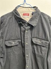 Wrangler Button Down Work Shirt Men’s Size 2XL Black Real Outdoors Workwear