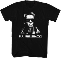 The Terminator 80’s Movie Arnold Schwarzenegger I’ll Be Back Men’s T Shirt
