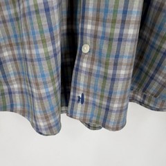 Johnnie-O Prep-Formance Button-Up Shirt Gray Plaid M Casual Office Surf Outdoor