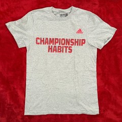 Adidas T-Shirt Men’s Gray S The Go-To Tee Championship Habits Cotton Blend