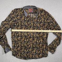 Consequence Men’s Large Paisley Long Sleeve Button Up Slim Fit Casual Shirt