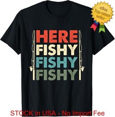 Fish Hunting Fishrod Fisherman T-Shirt Vintage Outdoor Sport Novelty Tee