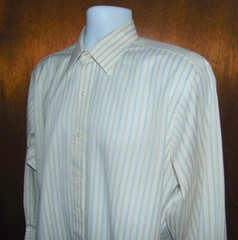 Robert Talbott White Striped Long Sleeve Button Front Shirt Mens Size 16/33