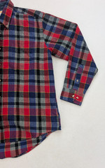 Catamount Trail Vintage Flannel Button-Up Shirt Size L Blue Red Plaid