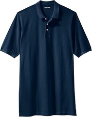 King Size Longer-Length Polo Short Sleeve Navy Shirt Size 2XL Tall