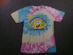 Nickelodeon Shirt Mens Small Spongebob Cartoon Rainbow Tie Dye Causal Everyday