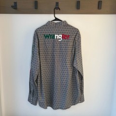 Wrangler Mexico Pearl Snap Button Down – Size XL 100% Cotton NWT Hexagon Pattern