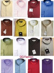Mens’ mandarin collar ( banded collar) dress shirt by Fotino Landi Style SG01