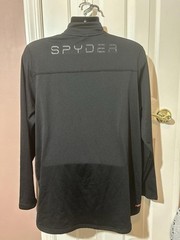 Spyder Active ProWB 1/4 Zip Pullover Mens Large Black Red Long Sleeve