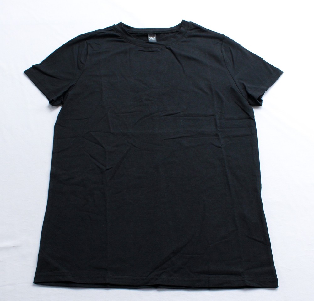 DAZY Men’s Basic Short Sleeve Cotton Solid Round Neck Tee AP2 Black Medium