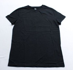 DAZY Men’s Basic Short Sleeve Cotton Solid Round Neck Tee AP2 Black Medium