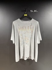 2020s Modern Nirvana Faded Distressed Grunge Band Tee XXL