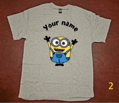 Minion t-shirt CUSTOMIZED various sizes (baby to XXL) and colors, add your name 