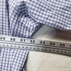 Executive Division Blue Checkered Long Sleeve Dress Button Up Shirt Mens Big 21L
