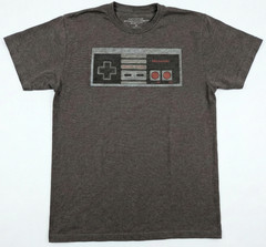 MEN’S TSHIRT: Nintendo NES Controller Retro Gaming 80’s Brown Grey MEDIUM M