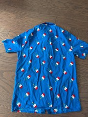 Isaac Morris IML button down popsicle shirt Sz small blue white red summer