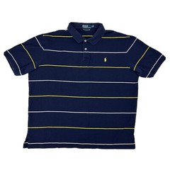 Polo Ralph Lauren Shirt Men’s Blue Yellow Stripes XXL Moisture Management Pony