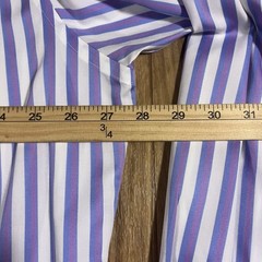 Paul Fredrick Dress Shirt Mens 18 x 35 Purple Stripe Classic Long Sleeve Cotton