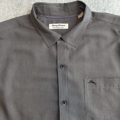 Tommy Bahama Men’s Gray Short Sleeve Button-up The Coconut Point Shirt Size XL T