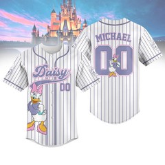 Custom Daisy Duck Striped Baseball Jersey Disney Daisy Baseball Shirt Disneyland