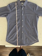Mizzen+Main Leeward Dress Shirt Men’s XL Trim Fit Blue Red Check Stretch