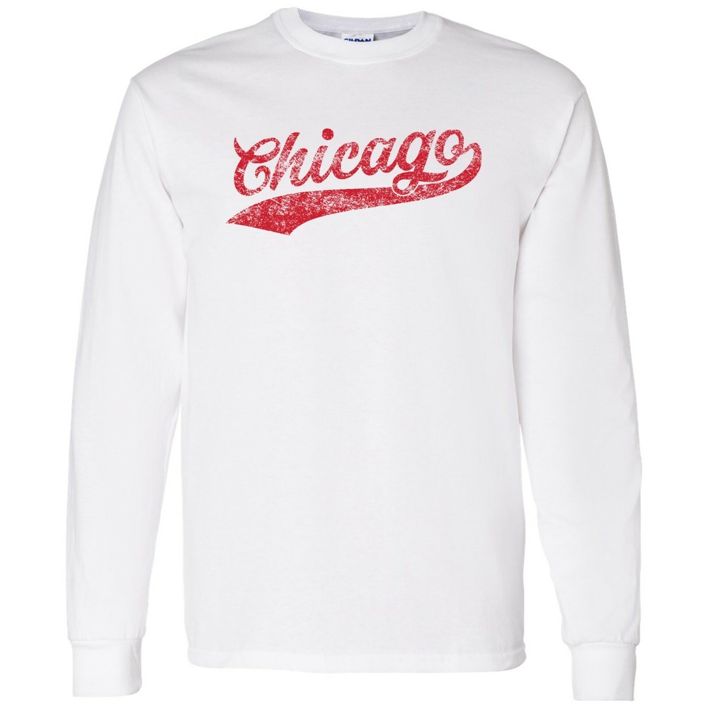 Chicago Baseball Script – Hometown Pride, Pitcher Long Sleeve T Shirt