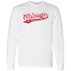 Chicago Baseball Script – Hometown Pride, Pitcher Long Sleeve T Shirt