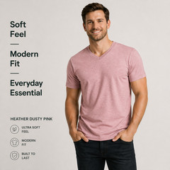 True Classic V-Neck 6 Pack Men Size 2XL Pink & Sage Special Bundle Deal
