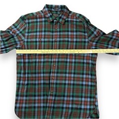 Pendleton Hawthorne Flannel Button Shirt Macduff Tartan Mens Large Elbow Patches