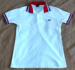 USA Collared Shortsleeve Single Stitch Vintage Polo Sz M Read!!!
