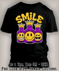 Captain Smiley Face Lean Team Graphic Big &Tall Sm T Streetwear Hip Hop Party T