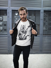 Cat playing guitar shirt mens cat playing guitar tshirt Guitarist Gift