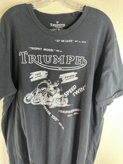 Triumph x Lucky Brand Graphic T-Shirt Double-Sided Print Size XL Faded Vtg. Wash