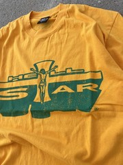 Hellstar Studios Path To Paradise Jesus Tee Golden Yellow Green Print Cross New